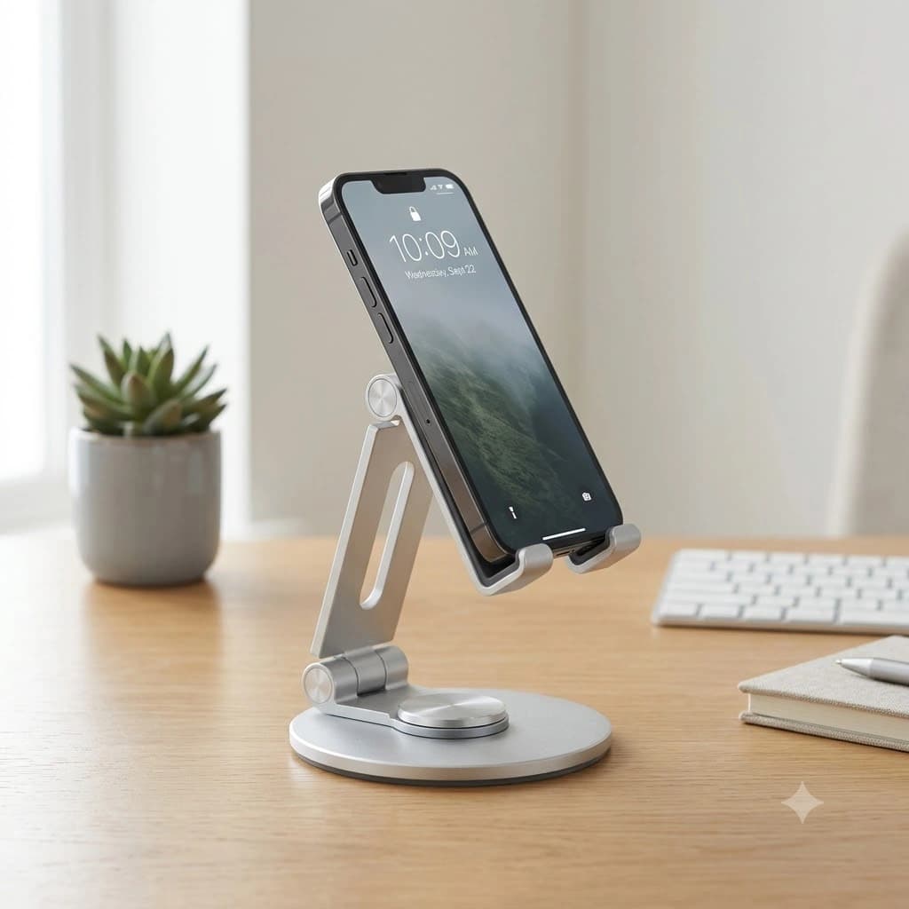 360 Aluminum Adjustable Desk Phone & Tablet Stand