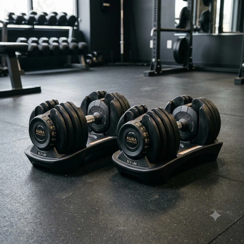 Heavy-Duty Adjustable Quick-Select Dumbbell Set