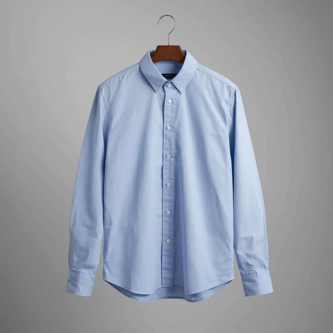 Classic Oxford Blue Long Sleeve Cotton Shirt